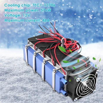 12V 144/288/576W de 8 Chips de DIY Cooler Termoelétrico Frigoríficos TEC1-12706 Acessórios de Casa de Refrigeração Peltier de Alumínio
