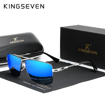 KINGSEVEN 2020 Homens Novos Óculos de Projeto da Estrutura de Templos Óculos de sol de Marca Polarizada Mulheres Material de aço Inoxidável de Gafas De Sol