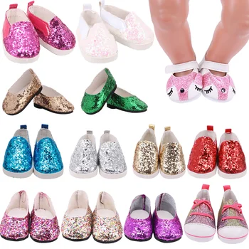 7 cm Boneca Sapatos de Cetim de Tênis Calçados Esportivos Para 18Inch Boneca Americana Meninas&43Cm Novo Renascer Acessórios para Bebé,Geração de Presentes