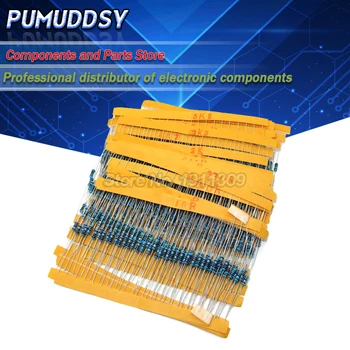 600PCS /Set 1/4W Resistência de 1% 30 Tipos Cada Valor de resistores de Filme de Metal Variedade Kit de resistores