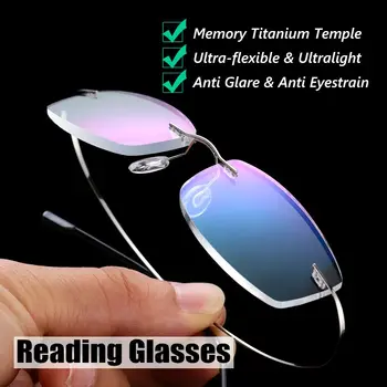 Flexível Ultraleve sem aro Memória de Titânio Magnetic Óculos de Leitura para Homens e Mulheres com Presbiopia Óculos Força +10~+40