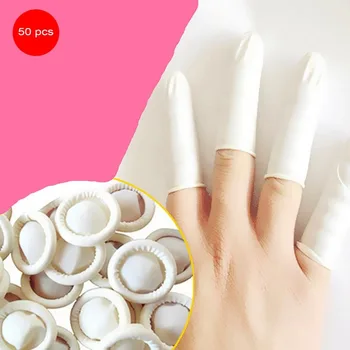 100 Pcs Descartável Protetor de Dedos Luvas de Borracha Natural antiderrapante, Anti-estático de Látex Dedo Berços Dedos Ferramenta Durável