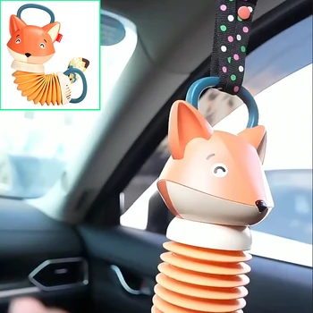 Carro Ornamento de desenhos animados Fox Modelo Baby Animal Acordeão Erro Criança de Música de Educação infantil Brinquedo Auto Interior Pingente de Presente para as Crianças