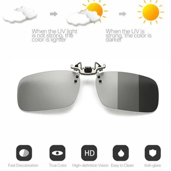 Fotossensíveis Polarizado Clipe Na Flip Óculos de sol UV400 Polarizada Pesca Óculos