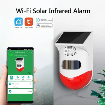 Gautone wi-Fi Alarme do Sistema Solar Exterior da Sirene wi-Fi Remoto Controle Solar PIR Detector de Infravermelho para Home Office