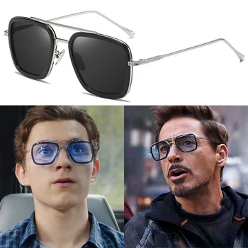 Alta Qualidade de Homem de Ferro Tony Stark Óculos de sol de Pesca Praça de Desporto ao ar livre Óculos Quadrado Marca DesignOculos Retrô, masculino oculos de