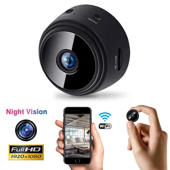HD 1080P Mini wi-Fi Câmera do IR da Visão Nocturna de Detecção de Movimento de Segurança, Câmera do IP do CCTV sem Fio do Alarme de Empurrar o Sistema de Vigilância de Vídeo