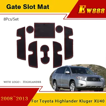 Porta Groove Tapetes Para Toyota Highlander XU40 Kluger 40 2010 2011 2008~Cup de 2013 Almofada Porta de Fenda de Montanha-russa antiderrapante Pad Acessórios