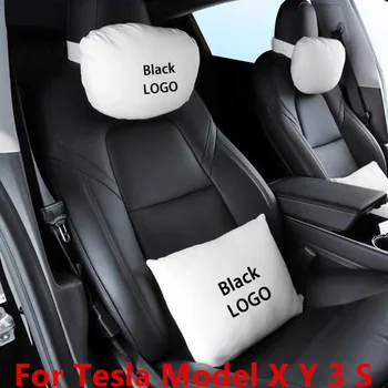 Estilo Memória Macio e Confortável Assento de Carro Encosto de cabeça Pescoço Travesseiro Almofada de apoio Cintura Proteger Acessórios para Tesla Model 3 Y X S
