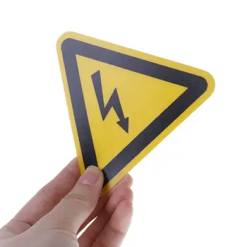 Perigo de Choque elétrico/ Alta Tensão Adesivos em 3 Tamanhos para Interior/ Exterior UV Protegido de Perigo Elétrico de Risco Sinal de Segurança W3JD