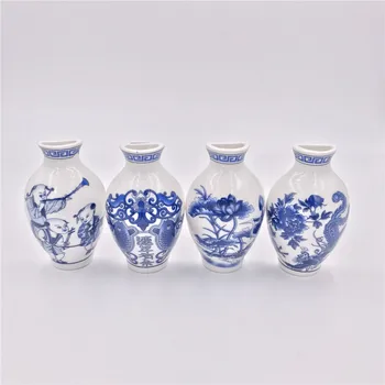 Chinês Azul e a Branca da Porcelana do Vaso Ímã de Geladeira Decoração Criativa de Artesanato de Cerâmica Ímã de Geladeira Conjunto Chinês Presentes de Negócios