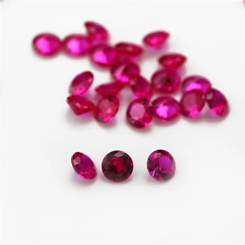 Tamanho 1.0~12mm Brilhante Redondo, Corte Sintético de Corindo de Pedra Vermelha Gemas 5# 8# Rubys Sintético Para Jóias
