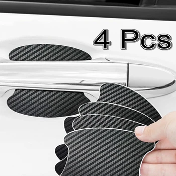 6Color 4Pcs Porta do Carro Adesivo de Fibra de Carbono, Arranhões, Resistente a Tampa Auto Lidar com Filme de Proteção de Estilo Exterior Acessórios