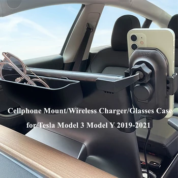 Tesla Model 3/Y Telefone Móvel Com Carregamento sem Fio do Carregador do Carro do Suporte de 500~800MA (V) Ruído-Telefone gratuito Titular