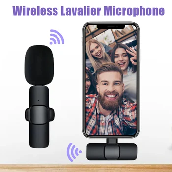 Sem Fio Lavalier Microfone Portátil De Áudio, Gravação De Vídeo Mini Microfone Para O Huawei Xiaomi Vídeo Samsung Rádio Mic Jogo Ao Vivo Ensinar