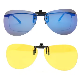 Mulheres-piloto Polarizada Clipe em óculos de sol levante homens de aviação de moda de condução de pesca de visão noturna óculos de sol clipe em lentes