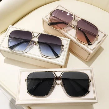2021 Novos Homens Ou Mulheres Oversize Óculos de sol Vintage Marca de Moda de Designer Praça de Luxo, Óculos de Sol UV400 gafas de sol Óculos
