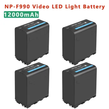 4pcs NP-F990 NP-F970 12000mAh Recarregável de Lítio-íon Bateria NP-F550 F750 F970 F960 de Vídeo de LED de Luz de Lâmpada Bateria