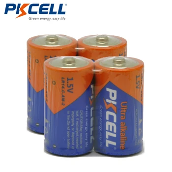 4pcs/monte PKCELL C LR14 Bateria AM2 CMN1400 E93 Super Pilhas Alcalinas de 1,5 v Para Detector de Fumaça Luzes de LED máquina de Barbear sem Fio