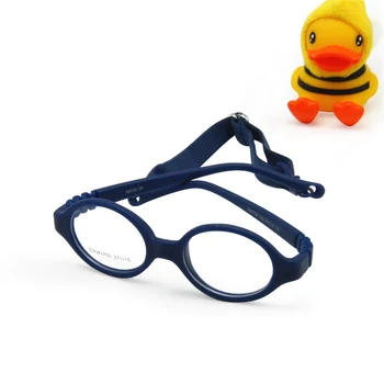Bebê Óculos de Tamanho de 37mm Nenhum Parafuso de Segurança Dobrável com Alça, Fliexible Óptico Crianças Frame & Plano Lentes, as Crianças Óculos de Cabo