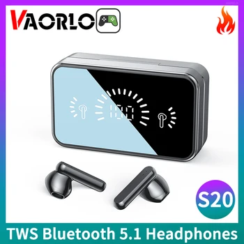 VAORLO S20 TWS Bluetooth 5.1 sem Fio de Fone de ouvido 2000mAh Carregamento Caixa de som hi-fi de Som de Esportes Fone de ouvido HD Display Digital Earbud