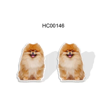 Imprimir Brinco Pomeranian Cachorro Brincos Grandes Longo Oscila Queda De Jóias De Moda Para As Mulheres Garota Novo Estilo De Animais Bonitos Acessórios