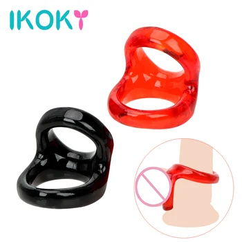 IKOKY Erótico Pênis Anéis de Castidade Masculino Dispositivo de retardar a Ejaculação Brinquedos Sexuais para Homens Adultos, Jogos de Elástico Anéis penianos Produtos para Adultos