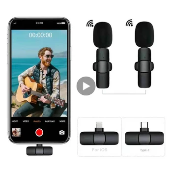Lapela Lavalier Microfone sem Fio Lapela Mini Bluetooth Microfone Para iPhone, Android Telefone Celular Móvel do PC Micro Laço Pequeno Blutooth