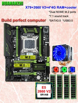 O Hardware do PC Abastecimento HUANANZHI X79 Super placa-Mãe com 2*M. 2 SSD Slot Xeon CPU E5 2660 V2 6 Tubos de Cooler 16G de memória RAM REG ECC