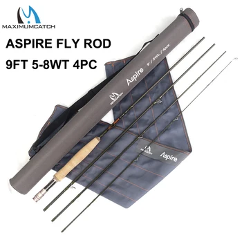 Maximumcatch 5/6/8wt Aspire Fly Fishing Rod 9 METROS 40T de Fibra de Carbono de Rápida Ação com Haste da Mosca com Cordura Tubo