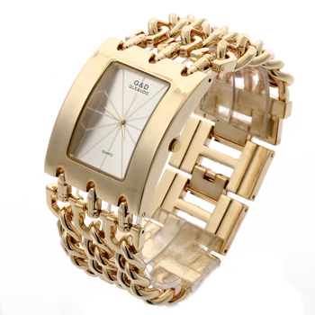 A G&D Luxo de Ouro das Mulheres relógio de Pulso de Quartzo Mulheres Relógio Pulseira Relógio Feminino Mulheres de Vestido Relógio Reloj Mujer Geléia de Presentes