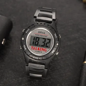 Espanhol Falando Relógio Digital de Esportes Eletrônicos, Relógios de Pulso 695-TS