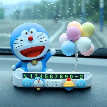 Carro Em Movimento Número De Telefone, Placa De Decoração De Interiores Doraemon Ornamentos Auto Escondida Luminosa Temporária Cartão De Estacionamento Acessórios