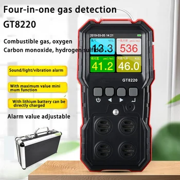 Victor GT8220 Detector de Gás Composto de Quatro-em-Um de Oxigênio, Sulfeto de Hidrogênio Monóxido de Carbono Testador LEL CO, H2S, O2 Detecção de