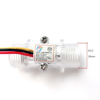 O Fluxo de água do Sensor Hall do Controlador de Mudar G1/2 Medidor de Fluxo de Controle de Água Transparente/Preto Gabinete DC3.5～18VWater Aquecedores de Esperar