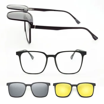 Transparente, Óculos de Armação Grande Magnético de Condução Polarizada Óculos de sol UV400 Clipe Pode Virar Até as Mulheres de Óculos de Mola Dobradiça Pernas