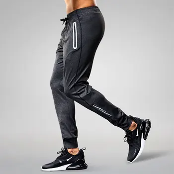 Homens com Calças Rápido-Seca moderada espessura Casual Calças Esporte Calças Com Bolsos de Zíper Sportswear Jogging Sportpants