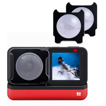 Câmera Protetor Para Insta 360 UMA RS/R 2 Peças de Vidro Temperado de Esporte da Tampa da Câmera Tampa Protetora da Lente Compatível Com o Insta