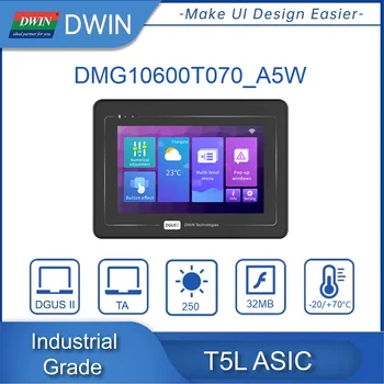 DWIN 4.3' 5' 7' 10.1' Classe Industrial Com a Shell do Painel de Toque Série de TFT LCD Display HMI RS232/RS485 DMG10600T070_A5W