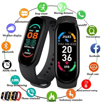 novo M6 Smart Watch Homens Mulheres Bracelete de Esportes Coração de Taxa de Adequação de Rastreamento Bluetooth Smartwatch Para Xiaomi Apple Android
