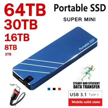 NOVO Original Portátil 500GB SSD de Alta Velocidade 1 TB 2 TB 4 TB 8TB de 16TB Externa Unidade de Estado Sólido USB3.1-Tipo C de Disco Rígido para notebook