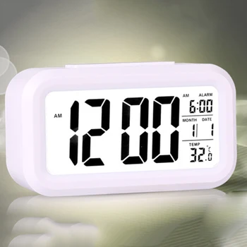 Elétrico área de Trabalho Tabela Relógio de Alarme Electrónico Digital de Grande Ecrã LED Relógio de Mesa de Dados de Tempo de Calendário do Telefone do Relógio