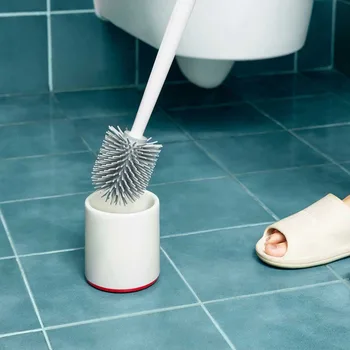Yijie TPR Higiênico, Escovas e Titular de Limpeza do Conjunto de Sílica Gel Chão do Banheiro Ferramenta de Limpeza