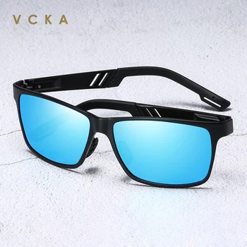 VCKA Tendências de Estilos de Alumínio de Magnésio de Vidro Quadrado Homens Óculos de sol Polarizados de óculos de Sol para Homens Esporte Óculos, Oculos de sol
