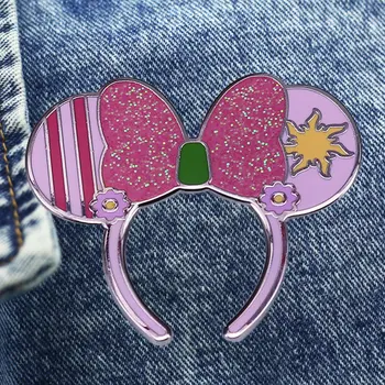 Mickey Cabelo Com Flash Emblema do Cartoon Moda Festa infantil Broche Jaqueta Jeans Mochila Pin Crianças de Jóias de Moda Presentes