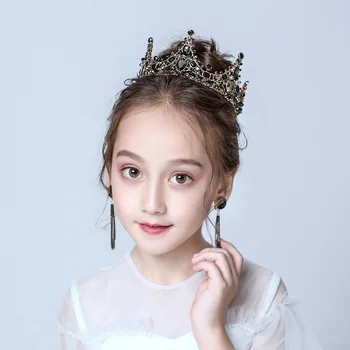 1PC 12*6cm Mini Bolo Coroa da Caveira de Cristal Prateado Brilhante Tiara Crianças Enfeites de Cabelo Estilo Europeu Tiara 