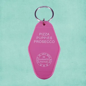 Gourmet Cão Pizza Filhotes Inspirado Motel Chaveiro Engraçado Cão de Salvamento Mama Presente Para a Sua etiqueta de chave de corrente de relógio chaveiro