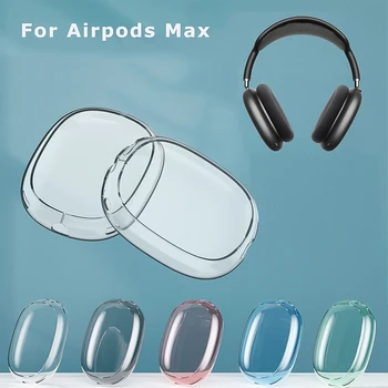 2pcs/set Macio Anti-risco Tampa Transparente Para AirPods Max TPU sem Fios à prova de Choque Fones de ouvido Caso capa Protetora Protetor