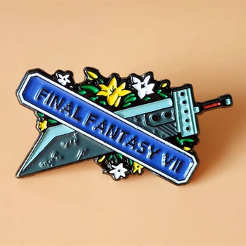 Final Fantasy VII Buster Sword Esmalte Broche de Lapela de Metal Duro, Pins, Broches Emblemas Jóias Requintadas Acessórios Presentes