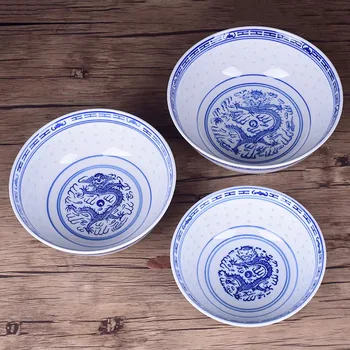 4.5/5/6/7/8/9 polegadas Azul e a Branca da Porcelana do Ramen Bowl Chinês Jingdezhen Cerâmica Tigelas de Arroz Dragão Padrão de Louças Vintage